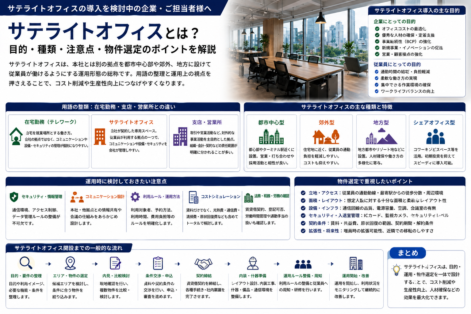 サテライトオフィスとは｜種類・導入目的・拠点設置の実務ポイント