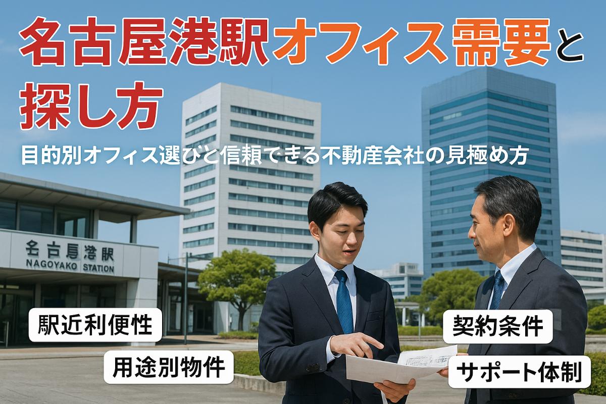 名古屋港駅近辺で高まるオフィスの需要！用途別での探し方から不動産会社の選び方まで