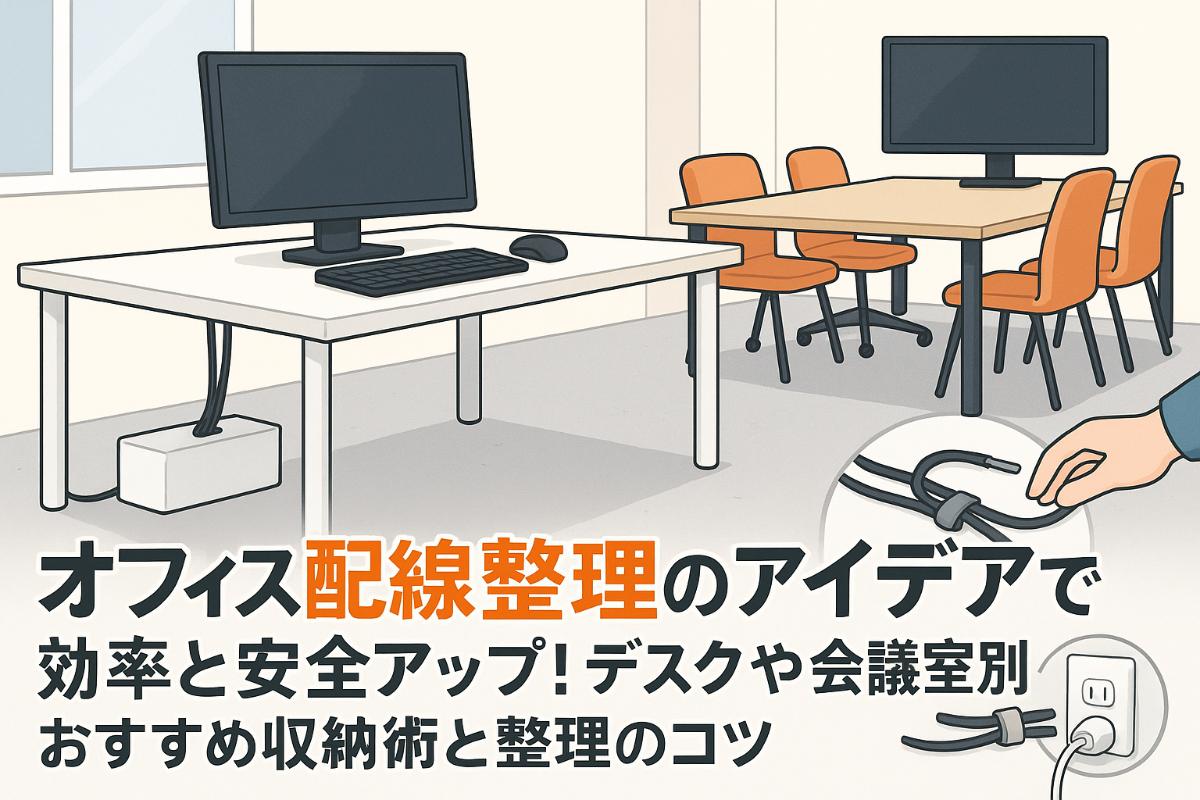 オフィス配線整理のアイデアで効率と安全アップ!デスクや会議室別おすすめ収納術と整理のコツ