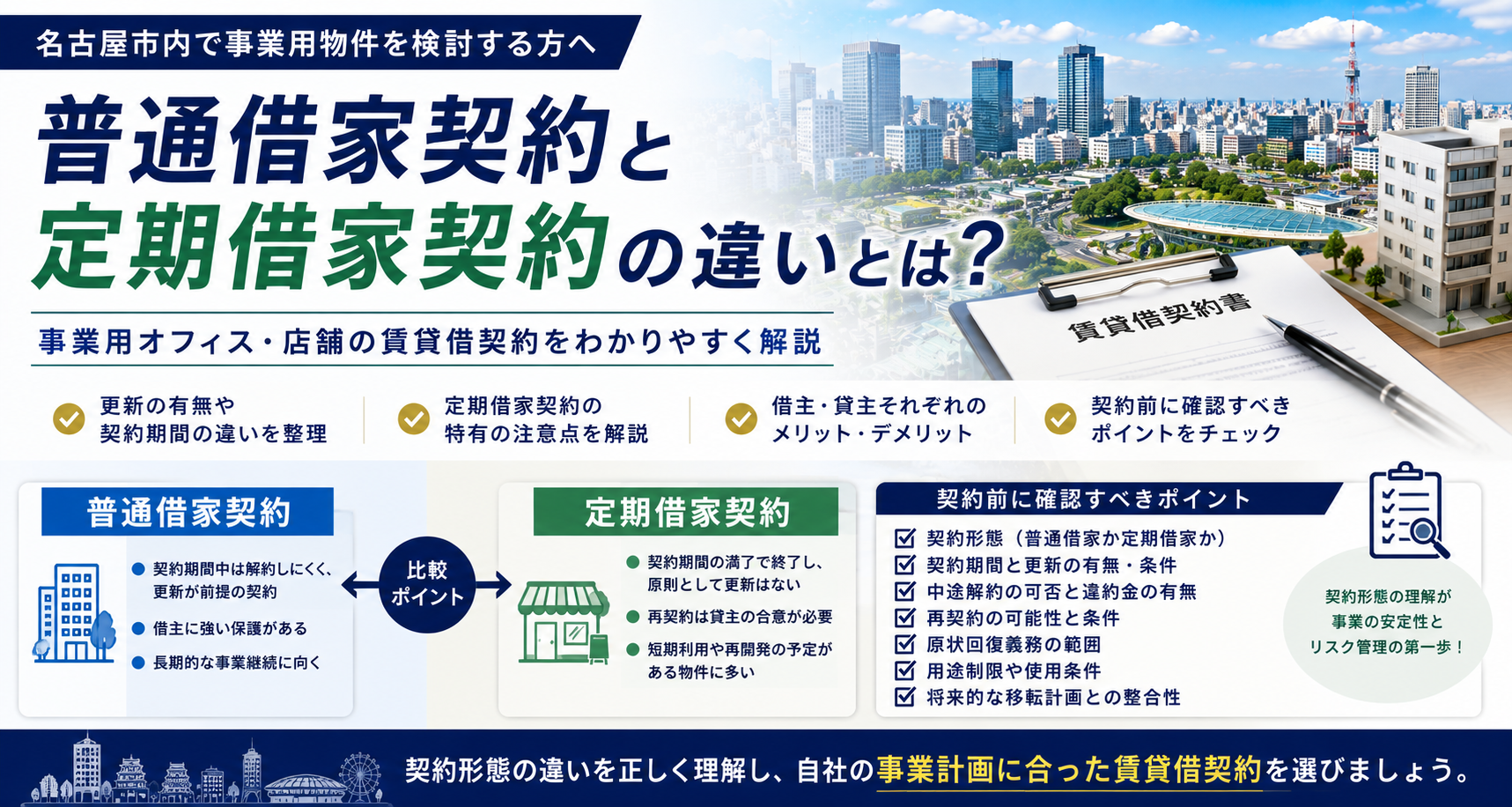 定期借家契約と普通借家契約の違い|事業用物件の契約形態と確認ポイント