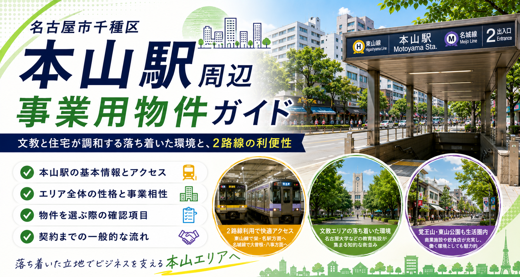 本山駅周辺のオフィス・事業用物件ガイド｜名古屋市千種区