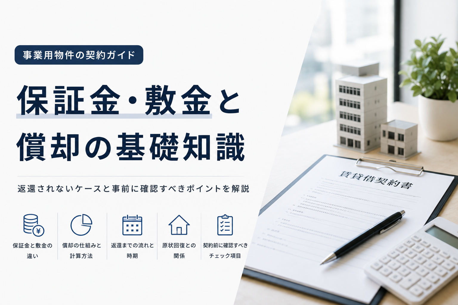 保証金・敷金の償却と返還｜事業用物件で退去時に戻る金額の考え方